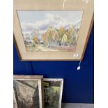 Carl (Karl) Felkel (1896-1980): Watercolour on paper, 1949 'Autumn in Delsbo Sweden', signed