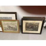 H. Alken: Aquatints set of four, The First Steeplechase, framed and glazed one broken glass, two