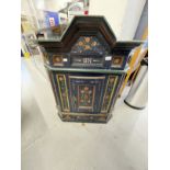 19th cent. Scandinavian painted corner cupboard with later paint work. 30ins. x 20ins. x 36ins.