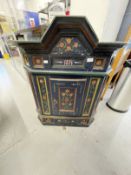 19th cent. Scandinavian painted corner cupboard with later paint work. 30ins. x 20ins. x 36ins.