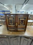 18th cent. Continental table cabinet with later adaptations, the two doors with arched panels
