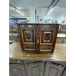 18th cent. Continental table cabinet with later adaptations, the two doors with arched panels