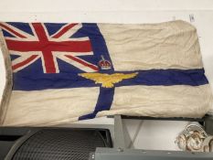 Militaria: Unusual WWI RAF flag stamped AM 1918 Oxford England. 18ins. x 34ins.