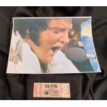 Showbusiness/Rock and Roll/Music/Icons: Original Elvis in concert (pink) ticket AUG 19 1977 UTICA