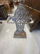 19th cent. Cast iron stick stand, embossed on reverse Falkirk, PD 258B No. 23, with registration