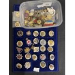 Militaria: Pin badges, lapel badges, etc. Many regiments including Hampshire, Miiddlesex, East