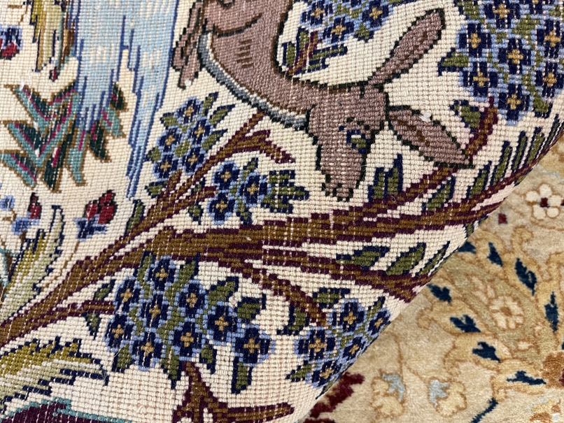 Carpets: 20th cent. Persian rug with animal and bird motifs. 79ins. x 42ins. - Image 2 of 2