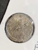 Numismatics: Roman Macrinus 217-218 AD Denarius abacus or coin counter. Rev Liberalitas standing