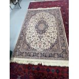 Carpets & Rugs: 20th cent. Greek carpet in Turkish style, rose ground with reds, blues, black and