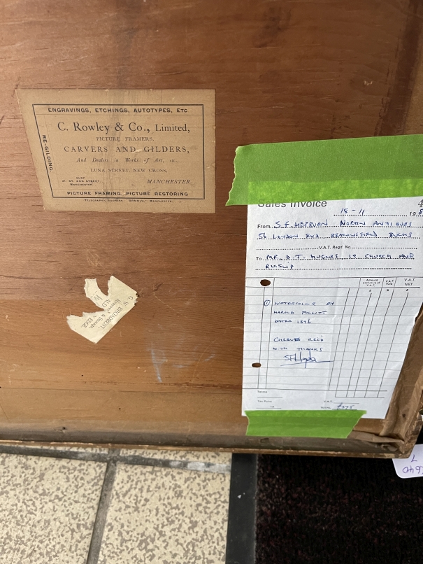 Harold Pollitt: 1896 watercolour, cottage interior lady taking tea in kitchen, signed and dated - Image 2 of 2
