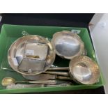 20th cent. German 830 standard silver bowls x 3 diameter 3ins, 4ins and 5ins, teaspoons x 2. 8oz.