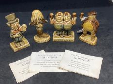 20th cent. Ceramics: Guinness, the Mad Hatter, Sam Weller, the Wellington Boot, three with