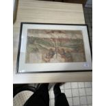 18th cent. Coloured print topographical view of Munich, framed and glazed. 19ins. x 11½ins.