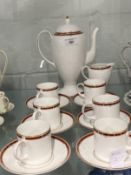 20th cent. Ceramics: Wedgwood 'Colorado' coffee set comprising cups and saucers x 6, coffee pot