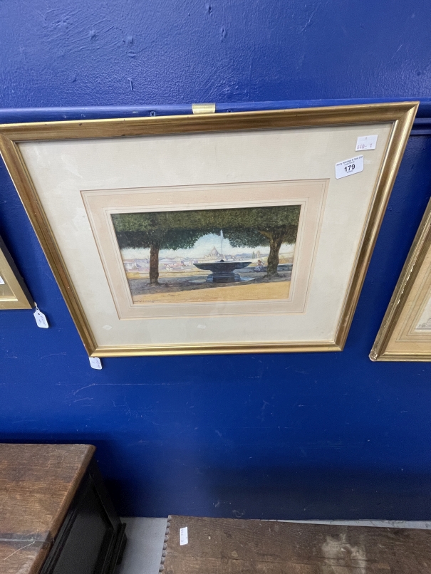 Walter Jenks Morgan (1847-1924): 1905 watercolour St. Peter's, Rome from Villa Medici, signed bottom