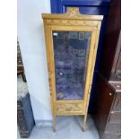 Early 20th cent. Satinwood painted display cabinet glass door and shelves on square tapering legs