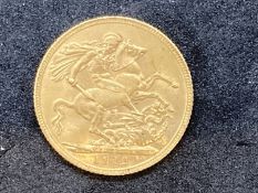 Coins: Gold Sovereign George V 1914