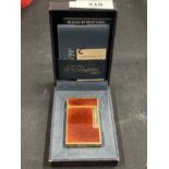 Smoking Requisites: DuPont laque de chine lighter with paperwork, boxed. 2½ins.