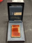 Smoking Requisites: DuPont laque de chine lighter with paperwork, boxed. 2½ins.