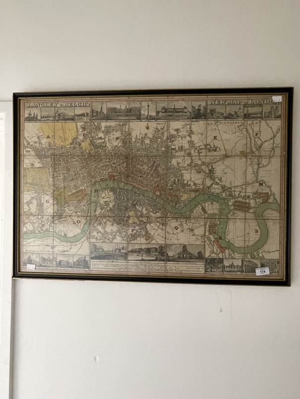 Early 19th cent. New Map of London, printed and published May 1st 1812 by Langley (Edward) &