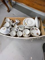 20th cent. Ceramics: Royal Worcester 'Evesham' dinner and tea service saucers x 19, coffee cups x 7,