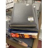 Stamps: Looseleaf album of World stamps in stock cards, hundreds of stamps. Small stockbook of