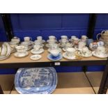 20th cent. Ceramics: Bavarian gilt tea china, tea, coffee and cabinet cups and saucers, Spode,