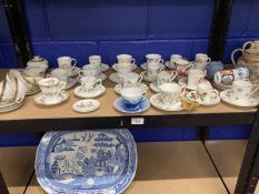 20th cent. Ceramics: Bavarian gilt tea china, tea, coffee and cabinet cups and saucers, Spode,