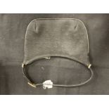 Fashion Handbags: Gucci black canvas pochette, single shoulder strap, white metal tone hardware,