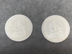 Medallions/Canada Silver Peace medals showing King George II to the front with a Native American and