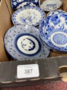 Oriental Ceramics: Mixed lot 19th cent. and later blue and white. (7)