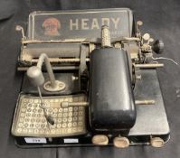 Unusual Edwardian Heady Paris typewriter. 11ins. x 9ins.