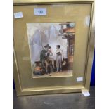 Continental School: Late 19th cent. Watercolour, figures in folk costume Alpine scene,