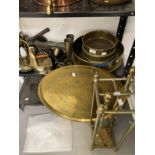 20th cent. Brass: Endecotts test sieve (12ins), unmarked sieves (8ins) x 2, mortar and pestle,