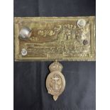 Militaria/Royal Navy: H.M.S. King George V bas-relief souvenir. 12ins. H.M.S. Ark Royal mother of