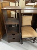 20th cent. Oak open bookcases moulded tops two shelves on bracket feet, a pair. 37ins. x 36ins. x