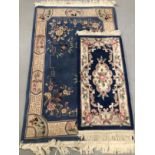 Carpets & Rugs: Chinese hand washed, the first blue ground with avian and floral decoration in