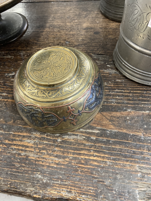 19th cent. Metalware: Gilt bronze Tazza with embossed inset to centre showing scenes from Aesop's - Image 2 of 2