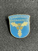 Militaria/Third Reich: Extremely rare enamel Bismarck lapel badge possibly a launch souvenir or an