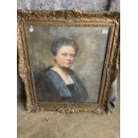 20th cent. American School: Oil on canvas portrait of a Violet Hall, believed granddaughter of the