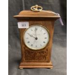 Clocks: 20th cent. Knight & Gibbons mechanical hardwood case signed white enamel dial with Roman