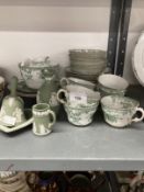 Early 20th cent. Bridgwoods Basket pattern porcelain transfer printed tea set. (35 pieces) Plus five