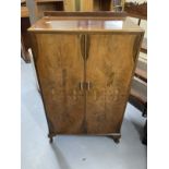 20th cent. Art Deco style dressing table with mirror above three drawers flanked by scroll shaped