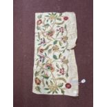 17th/18th cent. Textiles: Silk fragment of a ladies dress, silk organic embroidery embellished