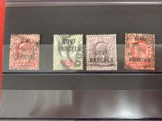 Stamps: Edward VII, Departmental Officials, O37 Office of Works 1d red, O75 GOVT Parcels 2d yellow/