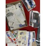 Stamps: Loose, including a shirt box containing many hundreds of GB George VI and Elizabeth II