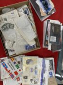 Stamps: Loose, including a shirt box containing many hundreds of GB George VI and Elizabeth II