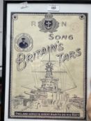 Royal Navy/Militaria: H.M.S. Hood song sheet England Expects Every Man to Do His Duty, plus *