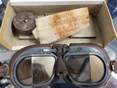 Militaria: Original WWII RAF Lancaster Bomber Crew MK8 flying goggles belonging to Sgt Arthur