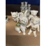 Late 19th/Early 20th cent. Ceramics: Crested ware cat with a bandage around her head, Eastbourne,